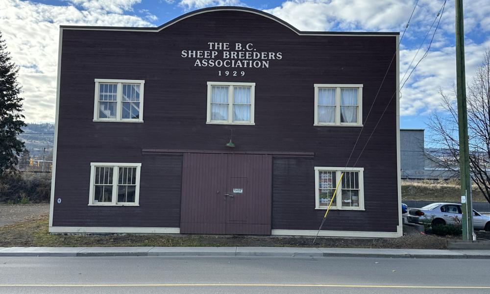 brown building with white window trim
