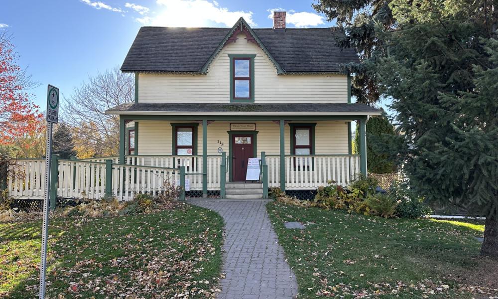 yellow house with gable