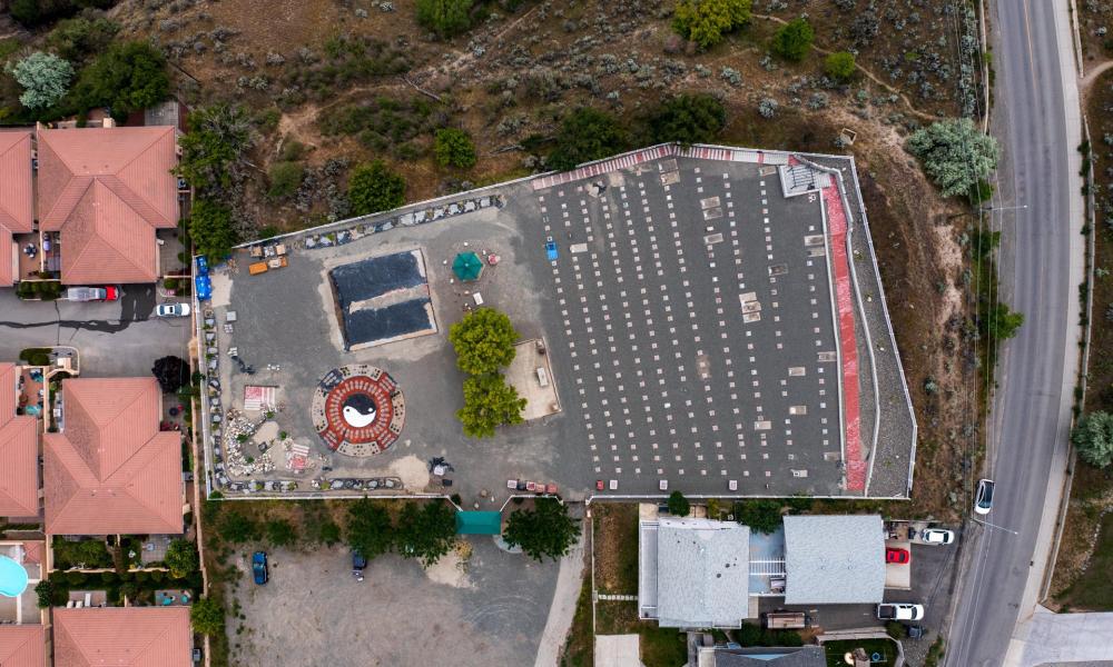 aerial view of cemetery