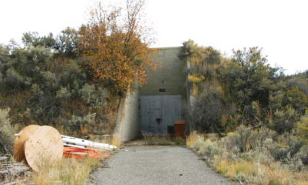 bunker hidden in sagebrush landscape