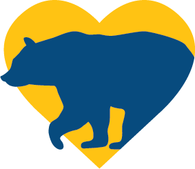 Graphic of a bear inside a heart shape